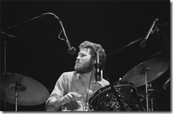 Levon Helm playing drums