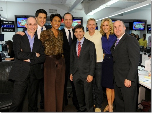 Good Morning America team celebrating its 2012 ratings win