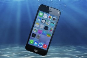 Illustration of an iPhone submerged in water